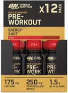 Optimum Nutrition Gold Standard Pre-Workout Energy Shot, Ready to Drink Food Supplement with Beta Alanine, Caffeine, PerforMelon Boost and Vitamin B6 and B12, Cola Flavour, 12-Pack, 12 x 60 ml Optimum Nutrition Gold Standard Pre-Workout Energy Shot, Ready to Drink Food Supplement with Beta Alanine, Caffeine, PerforMelon Boost and Vitamin B6 and B12, Cola Flavour, 12-Pack, 12 x 60 ml