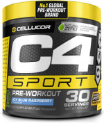 C4 Sport Pre Workout Powder ICY Blue Raspberry 30 Servings | Zero Sugar Pre Workout with Creatine Monohydrate 3.409g, Beta Alanine 1g, L Citrulline 0.55g, Caffeine 135g | Informed Sport Certified