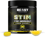 Beast STIM Pre Workout Powder - 30 Servings - Gym Beta Alanine Preworkout - Lemon Sherbet Beast STIM Pre Workout Powder - 30 Servings - Gym Beta Alanine Preworkout - Lemon Sherbet
