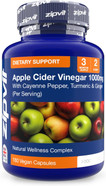 Zipvit Apple Cider Vinegar Capsules 1000mg, High Strength ACV with Turmeric, Ginger and Cayenne Pepper, 180 Vegan Tablets, 3 Months Supply Zipvit Apple Cider Vinegar Capsules 1000mg, High Strength ACV with Turmeric, Ginger and Cayenne Pepper, 180 Vegan Tablets, 3 Months Supply