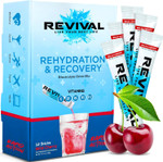 Revival Rapid Rehydration, Electrolytes Powder - High Strength Vitamin C, B1, B3, B5, B12 Supplement Sachet Drink, Effervescent Electrolyte Hydration Tablets - 12 Pack Cherry Revival Rapid Rehydration, Electrolytes Powder - High Strength Vitamin C, B1, B3, B5, B12 Supplement Sachet Drink, Effervescent Electrolyte Hydration Tablets - 12 Pack Cherry