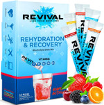Revival Rapid Rehydration Electrolytes Powder - High Strength Vitamin C, B1, B3, B5, B12 Supplement Sachet Drink, Effervescent Electrolyte Hydration Tablets - 30 Pack Cherry Revival Rapid Rehydration Electrolytes Powder - High Strength Vitamin C, B1, B3, B5, B12 Supplement Sachet Drink, Effervescent Electrolyte Hydration Tablets - 30 Pack Cherry