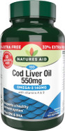 Natures Aid Cod Liver Oil 1000mg Softgels High Strength Omega-3 Fish Oil with Vitamins A & D Supports Immune System, Heart Health, Brain, Vision, Joints Non-GMO 180 Capsules Natures Aid Cod Liver Oil 1000mg Softgels High Strength Omega-3 Fish Oil with Vitamins A & D Supports Immune System, Heart Health, Brain, Vision, Joints Non-GMO 180 Capsules