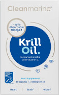 Cleanmarine Krill Oil Packed with EPA & DHA Omega 3 with Added Astaxanthin and Choline Vitamin D Heart, Eye & Brain Health Joint & Immune Support - 30 Capsules Cleanmarine Krill Oil Packed with EPA & DHA Omega 3 with Added Astaxanthin and Choline Vitamin D Heart, Eye & Brain Health Joint & Immune Support - 30 Capsules