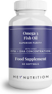 Hey Nutrition Pure Omega-3 Fish Oil 2000mg with Vitamin E - High EPA + DHA Concentration - Maintains Heart, Joint, Brain & Immunity Support - UK Manufactured - Non-GMO - 60 Softgels Hey Nutrition Pure Omega-3 Fish Oil 2000mg with Vitamin E - High EPA + DHA Concentration - Maintains Heart, Joint, Brain & Immunity Support - UK Manufactured - Non-GMO - 60 Softgels