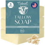 Beef Tallow Soap Bar  All Natural Grass Fed Tallow Soap Unscented  Moisturizing Face & Body Wash Great For Eczema, Dry, Itchy, Sensitive Skin  Handcrafted Bath Soap For Adults, Kids, Made In Usa