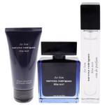Narciso Rodriguez Bleu Noir For Men 3 Piece Set (3.4 Ounce Eau De Parfum Spray + 1.6 Ounce All-Over Shower Gel + 0.33 Ounce Eau De Parfum Spray)