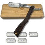 Straight Edge Shaving Razor With Disposable Blades For Classic Men'S Shaving (Light Brown)