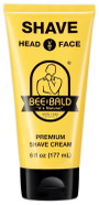 Bee Bald Shave Premium Shaving Cream Goes On Light & Slick That'S Incredibly Smooth & Quick For Both Face And Head, 6 Fl Oz