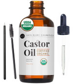 Kate Blanc Cosmetics Castor Oil Organic (4Oz), 100% Pure, Cold Pressed, Hexane Free. Natural Oil For Hair, Eyelashes, Eyebrows. Skin Moisturizer With Starter Kit Kate Blanc Cosmetics Castor Oil Organic (4Oz), 100% Pure, Cold Pressed, Hexane Free. Natural Oil For Hair, Eyelashes, Eyebrows. Skin Moisturizer With Starter Kit