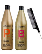 Salerm Cosmetics Protein Shampoo & Protein Balsam Conditioner Duo Set (Wtih Sleek Steel Pin Tail Comb) Keratin Silk Protein (36 Oz + 34.6 Oz - Xxl Combo Kit)