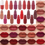 Bingbrush 12Pcs Mini Capsule Makeup Lipstick Pills Set, Lápiz Labial Rojo Matte Lipstick Lip Stain Set Women Nude Brown Dark Red Matte Matt Lipsticks Cute Lip Stick Purse Set Bingbrush 12Pcs Mini Capsule Makeup Lipstick Pills Set, Lápiz Labial Rojo Matte Lipstick Lip Stain Set Women Nude Brown Dark Red Matte Matt Lipsticks Cute Lip Stick Purse Set