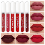 Evpct 1Pcs Mauve Red Matte Liquid Lipstick Lip Gloss Glossy Set For Black Women 24 Hour Silky Velvet Lipstick Labiales Matte Larga Duracion Mate 24 Horas Originales 03