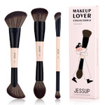 Jessup Travel Makeup Brushes Set 3Pcs, Double Sided Contour Brush Dual Ended Eye Shadow Shader Eyeliner Brush, Multi-Functional Makeup Set Peach Dust T507 Jessup Travel Makeup Brushes Set 3Pcs, Double Sided Contour Brush Dual Ended Eye Shadow Shader Eyeliner Brush, Multi-Functional Makeup Set Peach Dust T507