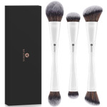 Kingmas 3-Piece Foundation Makeup Brush Set - Double-Ended Kabuki, Large Foundation, Medium Concealer, Small Contour Brushes For Liquid, Cream, Powder, Blending & Buffing Face Makeup Tools Kingmas 3-Piece Foundation Makeup Brush Set - Double-Ended Kabuki, Large Foundation, Medium Concealer, Small Contour Brushes For Liquid, Cream, Powder, Blending & Buffing Face Makeup Tools