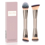 Foundation Makeup Brushes, 2Pcs Premium Dual-Ended Makeup Brush (Foundation, Powder, Blush & Contour Brushes) For Buffing Liquid, Cream, Powder, Blending Face Brush, Fit For Home, Travel & Gifting