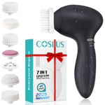 Coslus Facial Cleansing Brush Silicone Face Scrubber: 7 In 1 Fbs-D Electric Exfoliating Rotating Massage Device Waterproof Deep Cleaning Exfoliation Spa Machine - Electronic Skin Care Wash System Coslus Facial Cleansing Brush Silicone Face Scrubber: 7 In 1 Fbs-D Electric Exfoliating Rotating Massage Device Waterproof Deep Cleaning Exfoliation Spa Machine - Electronic Skin Care Wash System