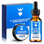 Beard Growth Oil & Beard Balm - Beard Growth Kit With 2X Concentration Biotin For Men, Natural Ingredients With Argan Oil, Jojoba Oil And Vitamin (Sandalwood) Beard Growth Oil & Beard Balm - Beard Growth Kit With 2X Concentration Biotin For Men, Natural Ingredients With Argan Oil, Jojoba Oil And Vitamin (Sandalwood)