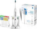 Pursonic S430 Smartseries Electronic Power Rechargeable Sonic Toothbrush With 40,000 Strokes Per Minute, 12 Brush Heads Included, White Pursonic S430 Smartseries Electronic Power Rechargeable Sonic Toothbrush With 40,000 Strokes Per Minute, 12 Brush Heads Included, White
