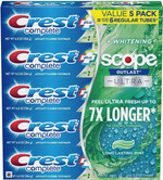 Crest Complete Whitening + Scope Toothpaste, 6.5 Ounce (5 Pack)
