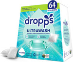 Dropps Ultrawash Dishwasher Pods, Unscented (64 Count) - Biobased Power Deep Clean Dishwasher Detergent Tablets For Sparkling Shiny Dishes - No Rinse Aid Or Pre-Wash Needed - Dishwashing Pods