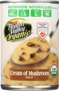 Health Valley Organic Soup, Cream Of Mushroom, 14.5 Ounce Can