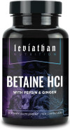 Leviathan Betaine Hcl With Pepsin & Ginger - Digestive Enzymes Supplement For Digestion Aid & Support, Stomach Acid & Nutrient Absorption