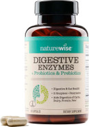 Naturewise Digestive Enzymes - Multi Enzymes With Probiotics + Prebiotics - Post Mealtime Comfort & Bloating Support + Aids Digestion And Gut Health - Soy-Free, Non-Gmo - 60 Capsules[1-Month Supply]