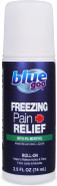 Blue Goo Pain Relieving Menthol Roll On - For Back, Neck, Muscle & Joint Pain, Sprains, Strains - Fast-Acting, Soothing, Cooling Pain Relief Liquid, W/4% Menthol - 2.5 Oz (1 Pack)