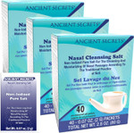 Ancient Secrets Nasal Cleansing Salt, Non-Iodized, 3-Pack Usp-Grade Sodium Chloride, 40 Pre-Measured Packets Per Box For Any Neti Pot, Sinus Irrigation System + Bonus Pack Ancient Secrets Nasal Cleansing Salt, Non-Iodized, 3-Pack Usp-Grade Sodium Chloride, 40 Pre-Measured Packets Per Box For Any Neti Pot, Sinus Irrigation System + Bonus Pack