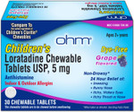 Ohm Children'S Allergy Chewable Tablets - Dye Free, Grape Flavor, Non-Drowsy 24 Hour Relief, Antihistamine For Indoor & Outdoor Allergies - 30 Tablets