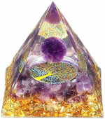 Yatojuzi 2.4" Orgone Pyramid Healing Crystals Stones Natural Rose Quartz Crystal Pink Decors Reiki Flower Of Life Orgonite Gemstones Energy Balancing Home Office Desk Decor Lucky Gifts For Women Men