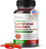 Liposomal Cayenne Pepper Cinnamon Ginger - Support Digestion Wellness, Immunity - 180-Day Supply - Made In The Usa Liposomal Cayenne Pepper Cinnamon Ginger - Support Digestion Wellness, Immunity - 180-Day Supply - Made In The Usa