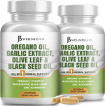 Jb Wellness Oregano Oil, Garlic Extract, Olive Leaf, With Astragalus - Immune Support & Digestive Health Supplement For Women And Men - 120 Count Jb Wellness Oregano Oil, Garlic Extract, Olive Leaf, With Astragalus - Immune Support & Digestive Health Supplement For Women And Men - 120 Count