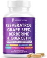 Jb Wellness Resveratrol, Grape Seed Extract, Berberine, Quercetin - Polyphenol Supplement For Women And Men With Noni Extract, N-Acetyl Cysteine, Acai Extract - 180 Capsules Jb Wellness Resveratrol, Grape Seed Extract, Berberine, Quercetin - Polyphenol Supplement For Women And Men With Noni Extract, N-Acetyl Cysteine, Acai Extract - 180 Capsules