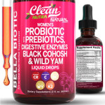 Liquid Probiotics For Women Drops With Chasteberry, Black Cohosh, Prebiotics, Digestive Enzymes, Evening Primrose Oil, Wild Yam, Cranberry Dmannose And Iron Vitamin D3 K2 Clean Nutra Bella Biotics (3) Liquid Probiotics For Women Drops With Chasteberry, Black Cohosh, Prebiotics, Digestive Enzymes, Evening Primrose Oil, Wild Yam, Cranberry Dmannose And Iron Vitamin D3 K2 Clean Nutra Bella Biotics (3)