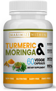 Turmeric & Moringa Veggie Capsules, 60 Count, Organic, Gluten-Free, Soy-Free, Dairy-Free, Gmo-Free