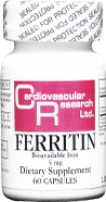 Cardiovascular Research Ferritin 5 Mg Tamper Resistant Shipping Box Iron Supplement 60 Count