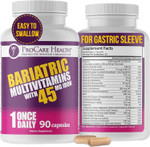 Procare Health Bariatric Multivitamin With Iron 45Mg (90 Easy To Swallow Capsules) - Post Op Bariatric Vitamins For Gastric Bypass Pills For Sleeve Patients, Sustain Recovery & Energy (3 Month Supply) Procare Health Bariatric Multivitamin With Iron 45Mg (90 Easy To Swallow Capsules) - Post Op Bariatric Vitamins For Gastric Bypass Pills For Sleeve Patients, Sustain Recovery & Energy (3 Month Supply)