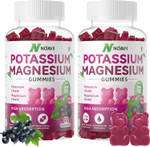 180 Count Potassium Magnesium Gummies Pineapple Flavor,Elderberry Flavor Potassium Magnesium Supplement