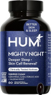 Hum Mighty Night - Nighttime Supplement For Skin + Coq10 & Ferulic Acid To Promote Skin Cell Turnover - Overnight Beauty Vitamins For Women (60-Count)