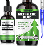 Methylene Blue Pharmaceutical Grade, Methylene Blue For Humans, Ultra Strength Third-Party Tested Brain Health, Non-Gmo, 60Ml