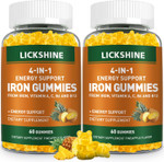 2 Pack Vegan 100Mg Iron Supplement Gummies For Women & Men - With Vitamin C, A, B For Adults & Kids - Energy Support For Iron Deficiency, Anemia - Pineapple Flavor (120 Ct) 2 Pack Vegan 100Mg Iron Supplement Gummies For Women & Men - With Vitamin C, A, B For Adults & Kids - Energy Support For Iron Deficiency, Anemia - Pineapple Flavor (120 Ct)