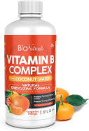 Bio Naturals Vitamin B Complex Liquid Supplement - 100% Natural Energy Boost With Vitamins B1 B2 B3 B5 B6 B12 & Organic Coconut Water For Stress, Mental Focus & Healthy Immune System - 32 Fl Oz