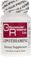 Cardiovascular Research Lipothiamine B Supplement 120 Tablets - Vitamin B1 Now With Alpha Lipoic Acid - 1 X 120 Count Cardiovascular Research Lipothiamine B Supplement 120 Tablets - Vitamin B1 Now With Alpha Lipoic Acid - 1 X 120 Count