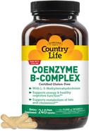 Country Life, Coenzyme B-Complex Vitamin, Support Energy And Metabolism, Daily Supplement, 240 Ct Country Life, Coenzyme B-Complex Vitamin, Support Energy And Metabolism, Daily Supplement, 240 Ct