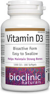 Bioclinic Naturals - Vitamin D3 1000 Iu - 180 Softgels