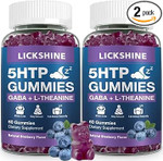 2 Pack 300Mg 5-Htp Gaba Sleep Supplement Gummies With 200Mg L-Theanine Supplement For Brain, Mood Stabilizer And Sleep Support, Melatonin-Free, Omega 3-6-9 For Natural Zzzs, Blueberry Flavor