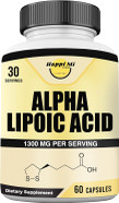 Alpha Lipoic Acid Capsules 1300Mg Per Serving - 30 Servings Per Bottle - Antioxidant Support For Overall Health
