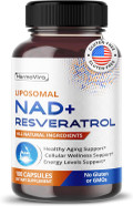 Liposomal Nad+ 600Mg With Resveratrol 200Mg For Cellular Energy & Healthy Aging 180 Capsules Vegan, Non-Gmo, Usa Made Liposomal Nad+ 600Mg With Resveratrol 200Mg For Cellular Energy & Healthy Aging 180 Capsules Vegan, Non-Gmo, Usa Made